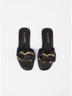 Krásné černé dámské nazouváky bez podpatku Krásné černé dámské nazouváky bez podpatku