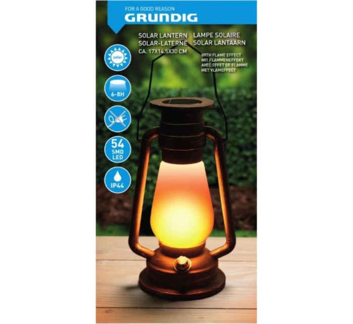 RETRO SOLÁRNÍ LAMPA TANČÍCÍ PLAMENY 54 LED SMD