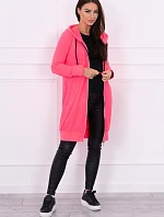 Šaty s kapucí mikina růžová neonová