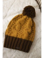 Fleecová čepice Paris K212 hořčicová+hnědá Fleecová čepice Paris K212 hořčicová+hnědá