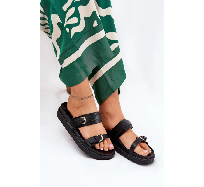 Dámské Pantofle Na Platformě Se Zlatými Černé model 21687853 - Boto Dámské Pantofle Na Platformě Se Zlatými Černé model 21687853 - Boto