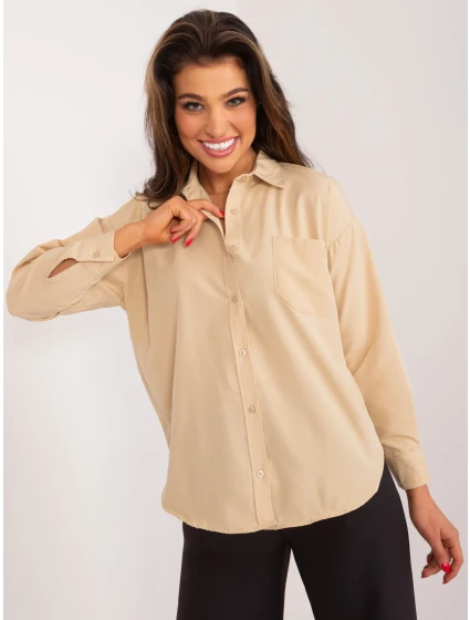 Koszula BA KS model 21091672 beżowy - FPrice Koszula BA KS model 21091672 beżowy - FPrice