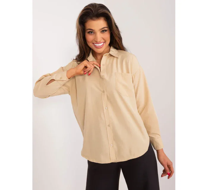 Koszula BA KS model 21091672 beżowy - FPrice Koszula BA KS model 21091672 beżowy - FPrice