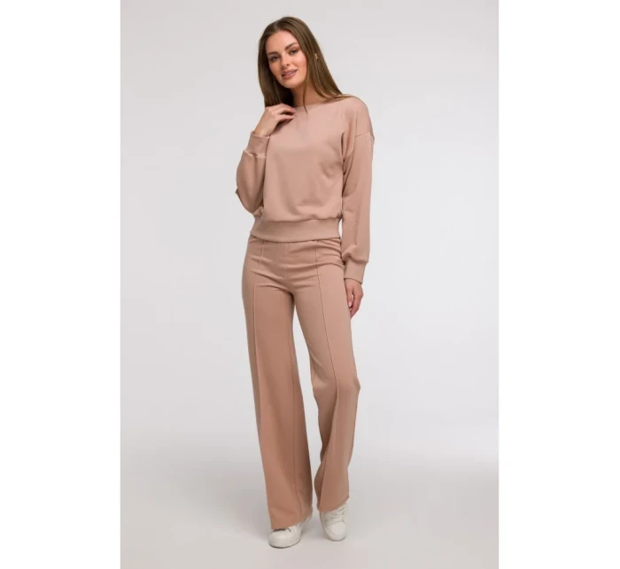 B293 Mikina s otevřenými zády - mocca