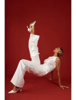 M866 Kombinéza s krajkovými panely - ecru M866 Kombinéza s krajkovými panely - ecru