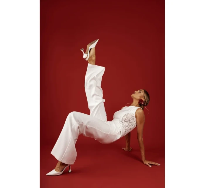 M866 Kombinéza s krajkovými panely - ecru M866 Kombinéza s krajkovými panely - ecru