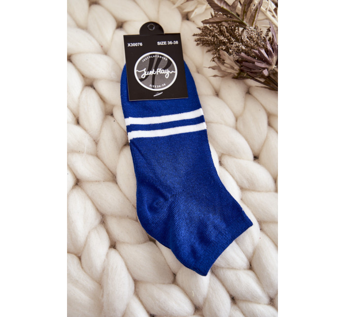 Dámské bavlněné kotníkové ponožky Modre