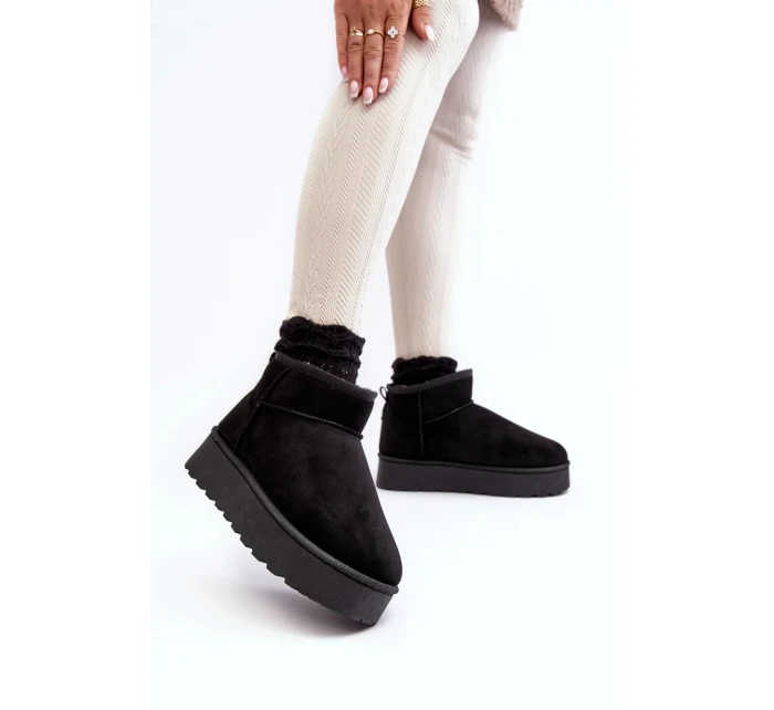 Dámské sněhule na platformě s kožešinovou podšívkou, černá Xamella