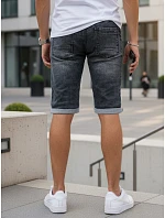 Pánské džínové šortky s lemem černé FashionStreet SX2619 Pánské džínové šortky s lemem černé FashionStreet SX2619