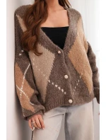 Dámský svetr s model 21774791 na knoflíky fango - K-Fashion Dámský svetr s model 21774791 na knoflíky fango - K-Fashion