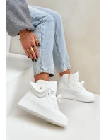 Vysoké tenisky s kapsičkou na platformě bílé Saramis