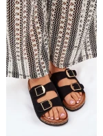 Dámské sandály na korkové platformě se zlatými černé model 21689208 - Boto Dámské sandály na korkové platformě se zlatými černé model 21689208 - Boto