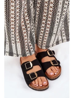 Dámské sandály na korkové platformě se zlatými černé model 21689208 - Boto