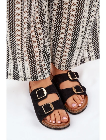 Dámské sandály na korkové platformě se zlatými černé model 21689208 - Boto Dámské sandály na korkové platformě se zlatými černé model 21689208 - Boto