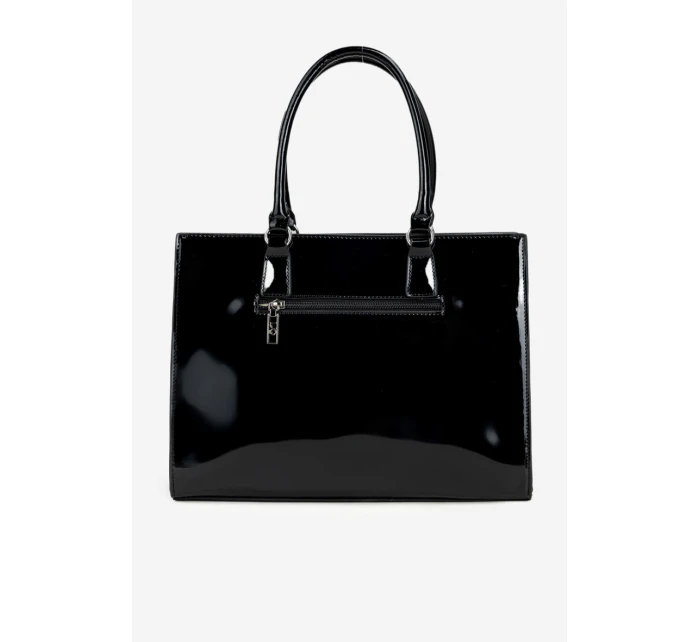 Lakovaná kabelka s vyraženým vzorem NOBO BAG6150-M20 Černá