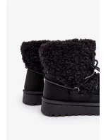 Teplé dětské sněhule, šněrovaná černá, Asija Teplé dětské sněhule, šněrovaná černá, Asija