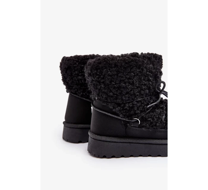 Teplé dětské sněhule, šněrovaná černá, Asija Teplé dětské sněhule, šněrovaná černá, Asija