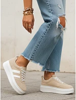 Dámské kožené tenisky  béžové  model 22069761 - FashionStreet