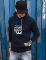 Pánská zateplená mikina s kapucí tmavě modrá FashionStreet BX5380