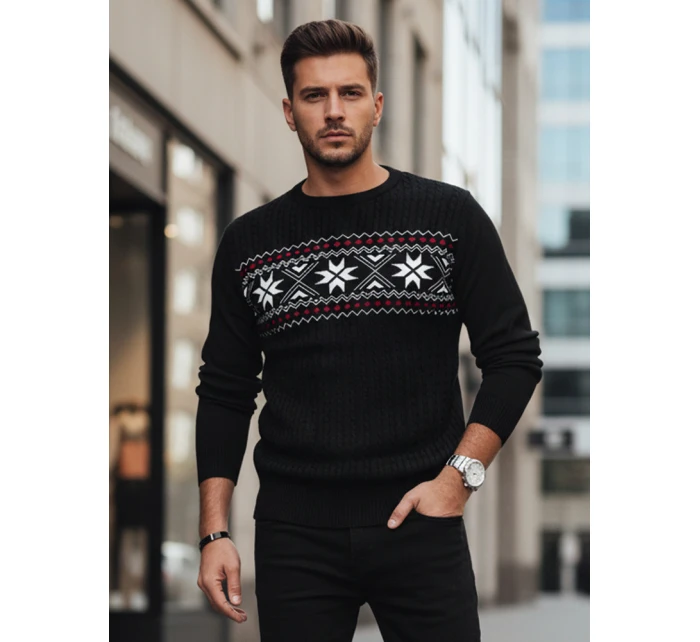 Pánský černý svetr Dstreet model 21982535 - FashionStreet Pánský černý svetr Dstreet model 21982535 - FashionStreet