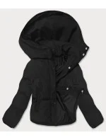 Černá krátká bunda pro přechodné období s kapucí (5M3117-392) Černá krátká bunda pro přechodné období s kapucí (5M3117-392)