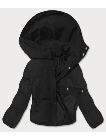 Černá krátká bunda pro přechodné období s kapucí (5M3117-392) Černá krátká bunda pro přechodné období s kapucí (5M3117-392)