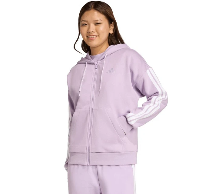 Dámská fleecová mikina Essentials 3Stripes s kapucí a zipem fialová model 21398873 - ADIDAS