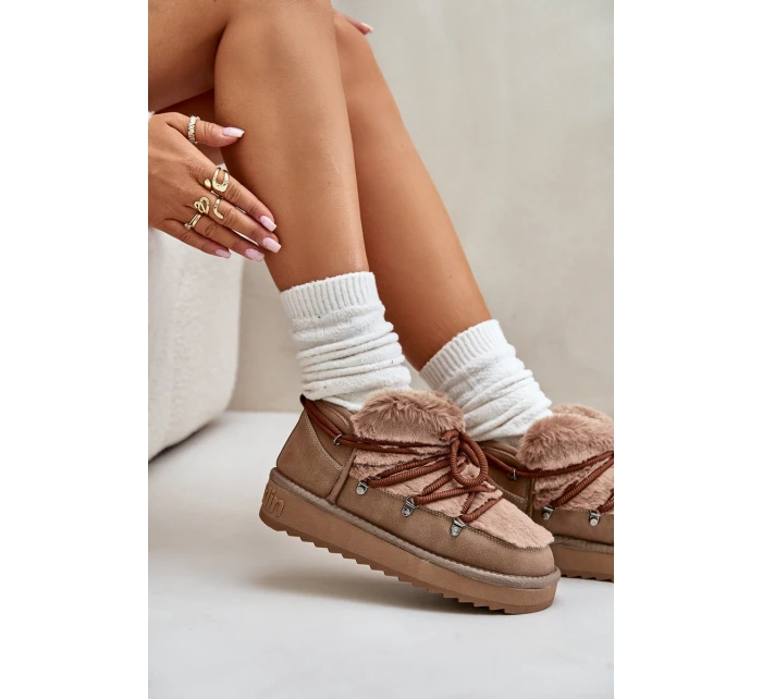 Nízké Sněhule Na Platformě S Kožíškem D.Franklin Hnědé DFSH370011