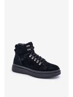 Semišové pánské zimní boty Big Star OO174187 černé