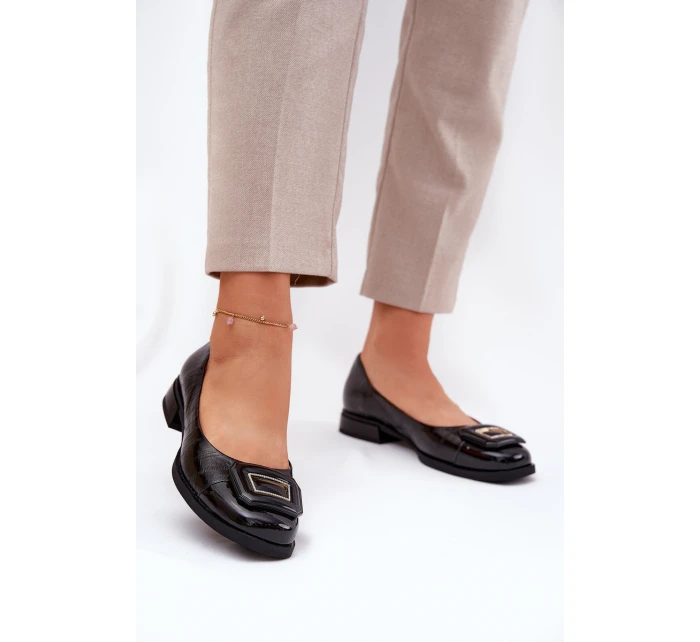 Kožené Baletky S Ozdobou D&A MK51-059 Černé