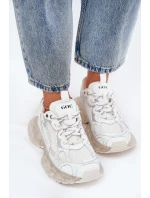 Dámské Kožené Tenisky model 21691437 Béžové - Goe