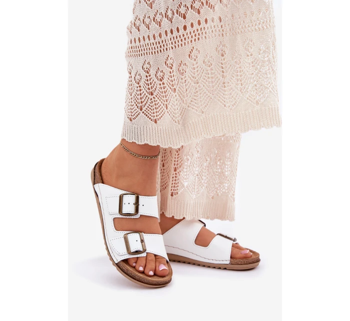 Dámské Kožené Pantofle S  Bílé model 21699725 - Inblu