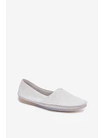 Dámské kožené baleríny model 22100748 Bílá - Maciejka