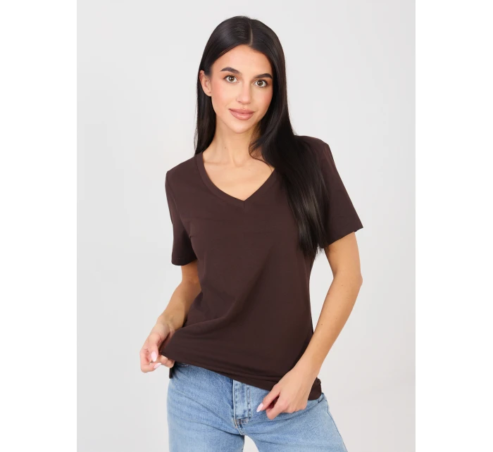 T shirt RV TS model 21889030 ciemny brązowy - FPrice T shirt RV TS model 21889030 ciemny brązowy - FPrice