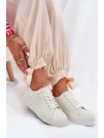 Dámské tenisky na platformě Big Star – světle béžové Dámské tenisky na platformě Big Star – světle béžové