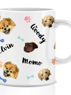 Personalizovaný klasický bílý keramický hrníček 300 ml se zvířecími motivy  