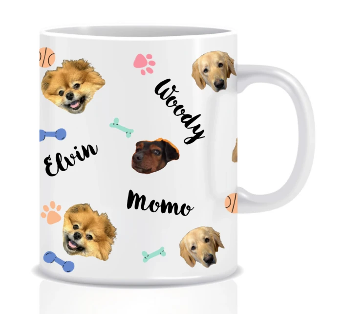 Personalizovaný klasický bílý keramický hrníček 300 ml se zvířecími motivy Personalizovaný klasický bílý keramický hrníček 300 ml se zvířecími motivy