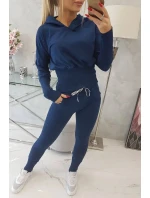 Komplet z szerokimi ściągaczami jeans Komplet z szerokimi ściągaczami jeans