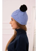 Fleecová čepice 2 bambulky K291 modrá Fleecová čepice 2 bambulky K291 modrá