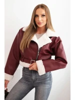 Dámská z ekokůže s a páskem bordová model 21273630 - K-Fashion