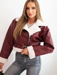 Dámská z ekokůže s a páskem bordová model 21273630 - K-Fashion