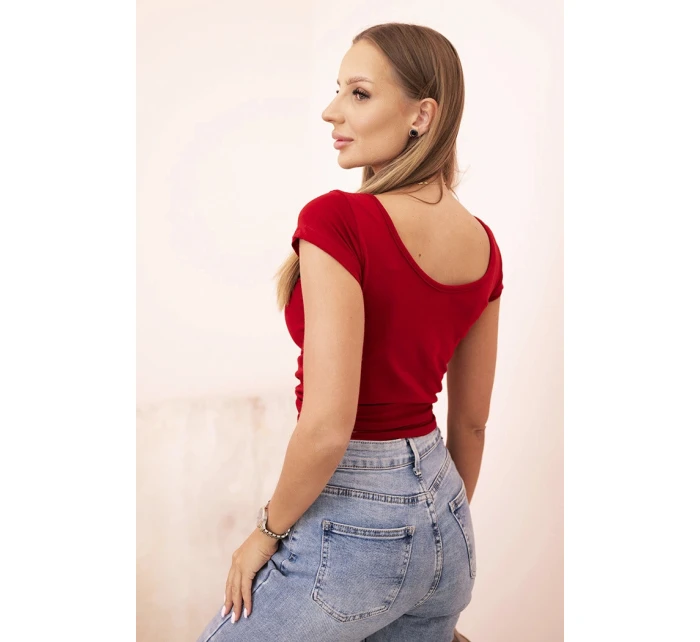 Dámská klasická bavlněná blůza s krátkým rukávem modrá