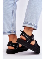 Dámské sandály na suchý zip Big Star model 21610848 Černe - Big Star Shoes Dámské sandály na suchý zip Big Star model 21610848 Černe - Big Star Shoes