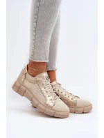 Dámská kožená obuv model 21651324 Světle béžová - Maciejka