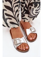 Dámské Pantofle Na Korek Platformě S Přezkou Stříbrné Vianara Dámské Pantofle Na Korek Platformě S Přezkou Stříbrné Vianara