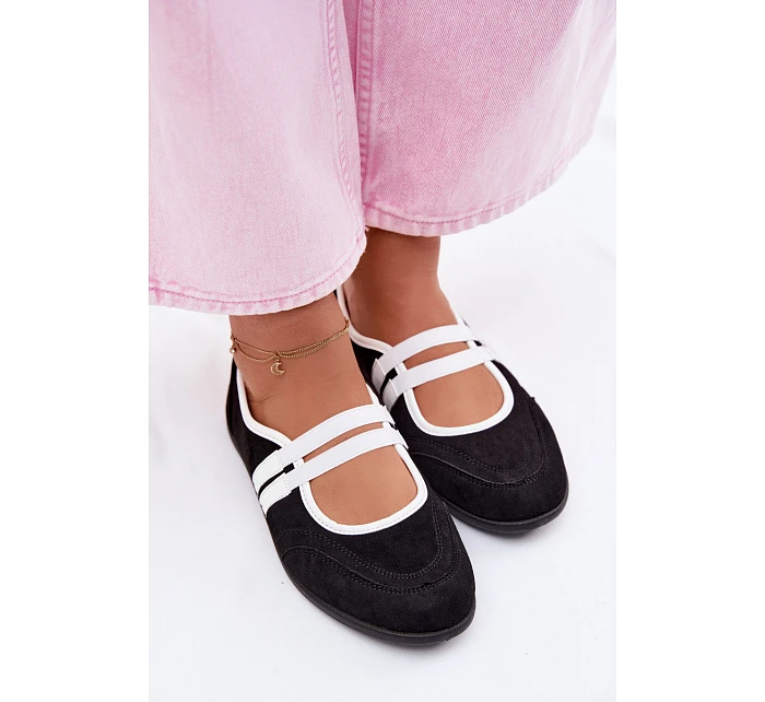 Sportovní baleríny s elastickými pásky Černé Donatella