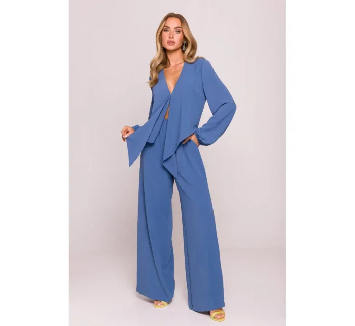 model 21136161 Crop top s vázáním vpředu džíny - Moe