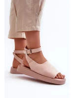 Pohodlné dámské sandály na platformě, růžová Rubie Pohodlné dámské sandály na platformě, růžová Rubie