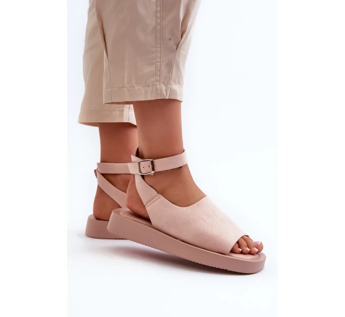 Pohodlné dámské sandály na platformě, růžová Rubie Pohodlné dámské sandály na platformě, růžová Rubie