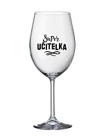 SUPER UČITELKA - čirá sklenice na víno 350 ml